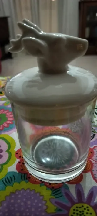 Set 2 Contenitori Vetro Ceramica Animali