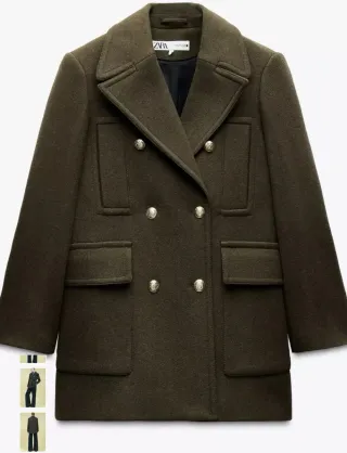 Abrigo Zara verde militar nuevo con etiquetas