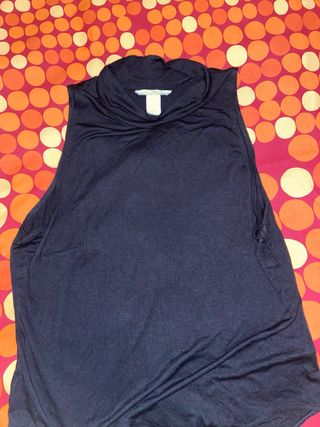 Body sin mangas cuello alto azul