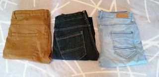 Pantalones Vaqueros Marrones y Azules