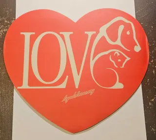 Tappetino mouse cuore LOVE animali