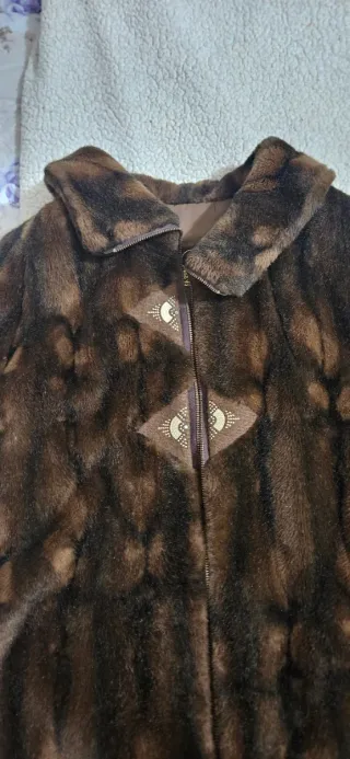 Pelliccia sintetica donna marrone