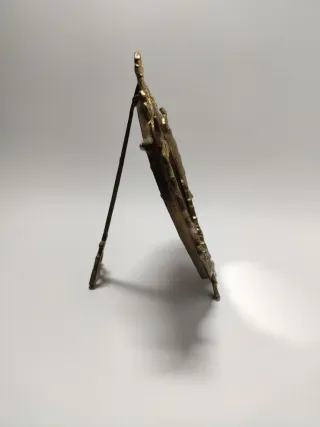 Espejo de bronce vintage 21 cm – sobremesa