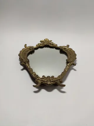 Espejo de bronce vintage 21 cm – sobremesa