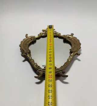 Espejo de bronce vintage 21 cm – sobremesa