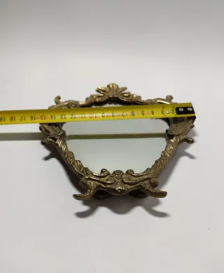 Espejo de bronce vintage 21 cm – sobremesa
