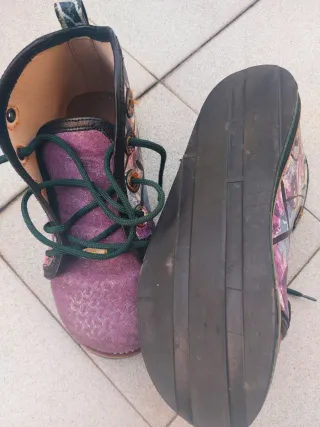 Botas de cuero natural multicolor