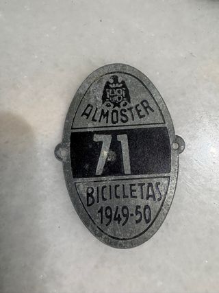 Placas Matrícula Bicicletas Antiguas