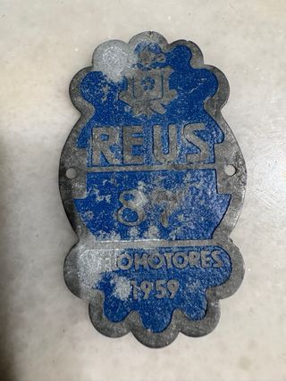 Placas Matrícula Bicicletas Antiguas