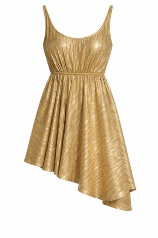 Vestido dorado plisado Bershka Talla L