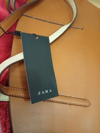 Bolso Zara Capazo Grande Marrón con Bolsa