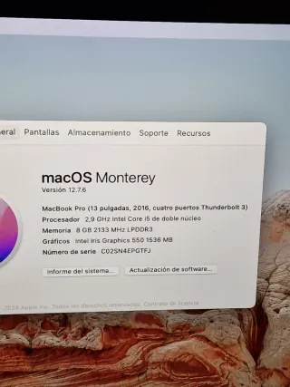 MacBook Pro 13 A1706 Touch Bar Gris Espacial