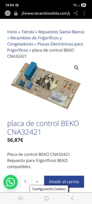 Scheda di controllo per frigoriferi e congelatori Beko - MOD: CNA32421