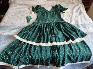Vestido Sevillana Verde Lunares