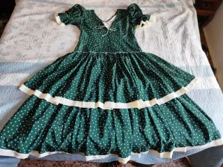 Vestido Sevillana Verde Lunares