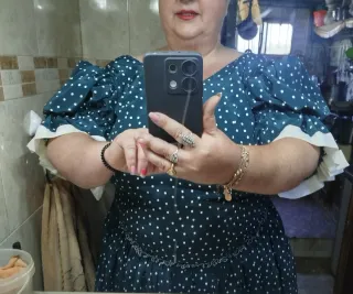 Vestido Sevillana Verde Lunares