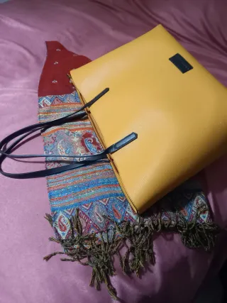 Borsa tote bag grande color ocra