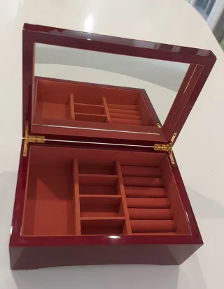 Joyero caoba con espejo