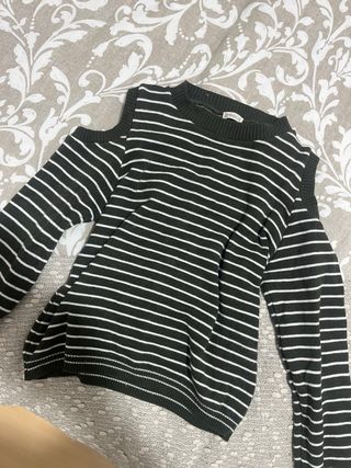 Jersey rayas hombros descubiertos talla única