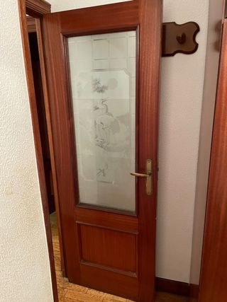 Puerta madera 180x60cm con cristal