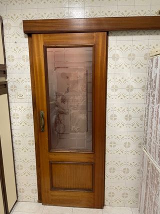 Puerta madera 180x60cm con cristal