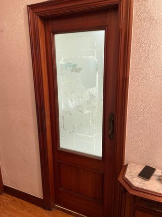 Puerta madera 180x60cm con cristal