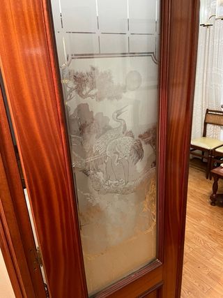 Puerta madera 180x60cm con cristal