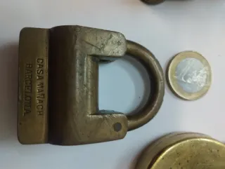 Lote 3 candados antiguos latón