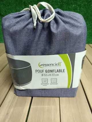Puf Hinchable Exterior Camping Gris