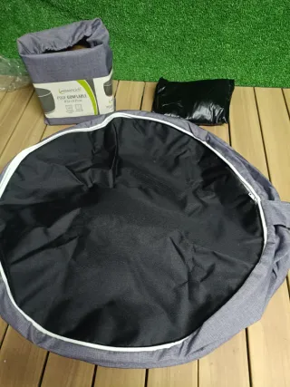 Puf Hinchable Exterior Camping Gris