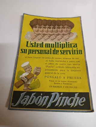 Cartel de cartón Jabón Pinche