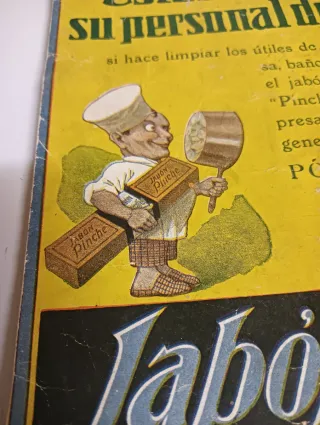 Cartel de cartón Jabón Pinche