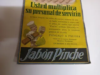 Cartel de cartón Jabón Pinche