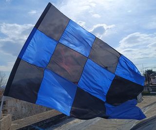 Bandiera scacchi nerazzurri gigante cucita