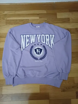 Sudadera Pull&Bear Lila Talla M