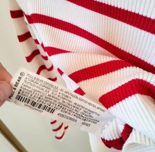 Jersey crop top rayas rojo y blanco