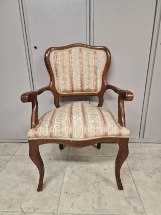 Sillón vintage tela y madera