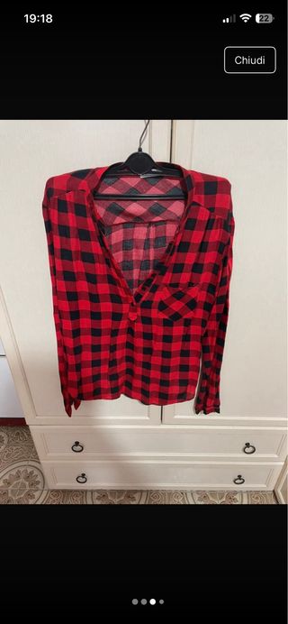 Set 2 camicie a quadri bianche e nere