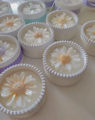 Velas artesanales florales