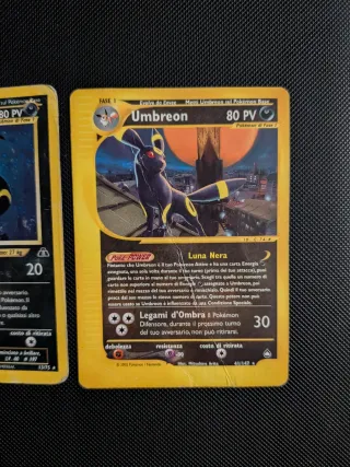 Lotto 3 carte Pokémon Umbreon vintage POOR
