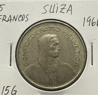 5 Francos Suizos 1931, 1966, 1967. Herdsman pastor