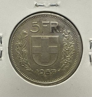 5 Francos Suizos 1931, 1966, 1967. Herdsman pastor