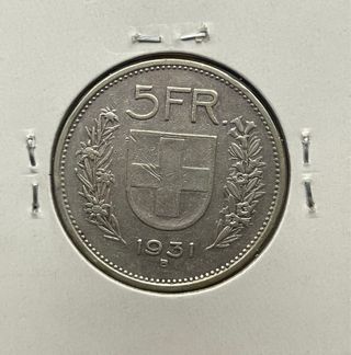 5 Francos Suizos 1931, 1966, 1967. Herdsman pastor