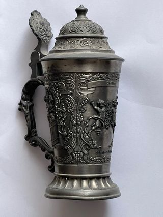 Boccale peltro antico 95% lavorato