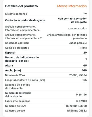 PASTILLAS FRENO DELANTERAS BREMBO (VAG)