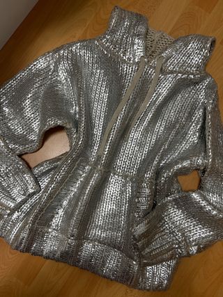 Jersey Zara plateado talla S