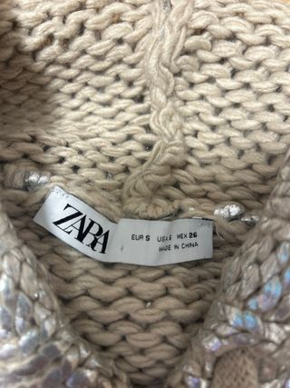 Jersey Zara plateado talla S