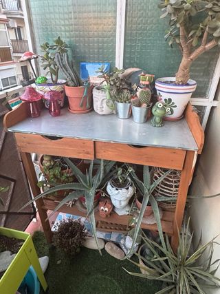 Mesa de Jardín Madera y Metal