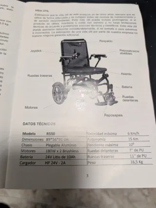 Silla de ruedas eléctrica plegable