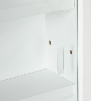 Vitrina Expositora De Pared con 4 Estantes Regulables, Vitrina para Coleccionismo, Exhibidor de Pared para Objetos de Colección, en Vidrio y Aglomerado, 80X9.5X60 Cm, Blanco